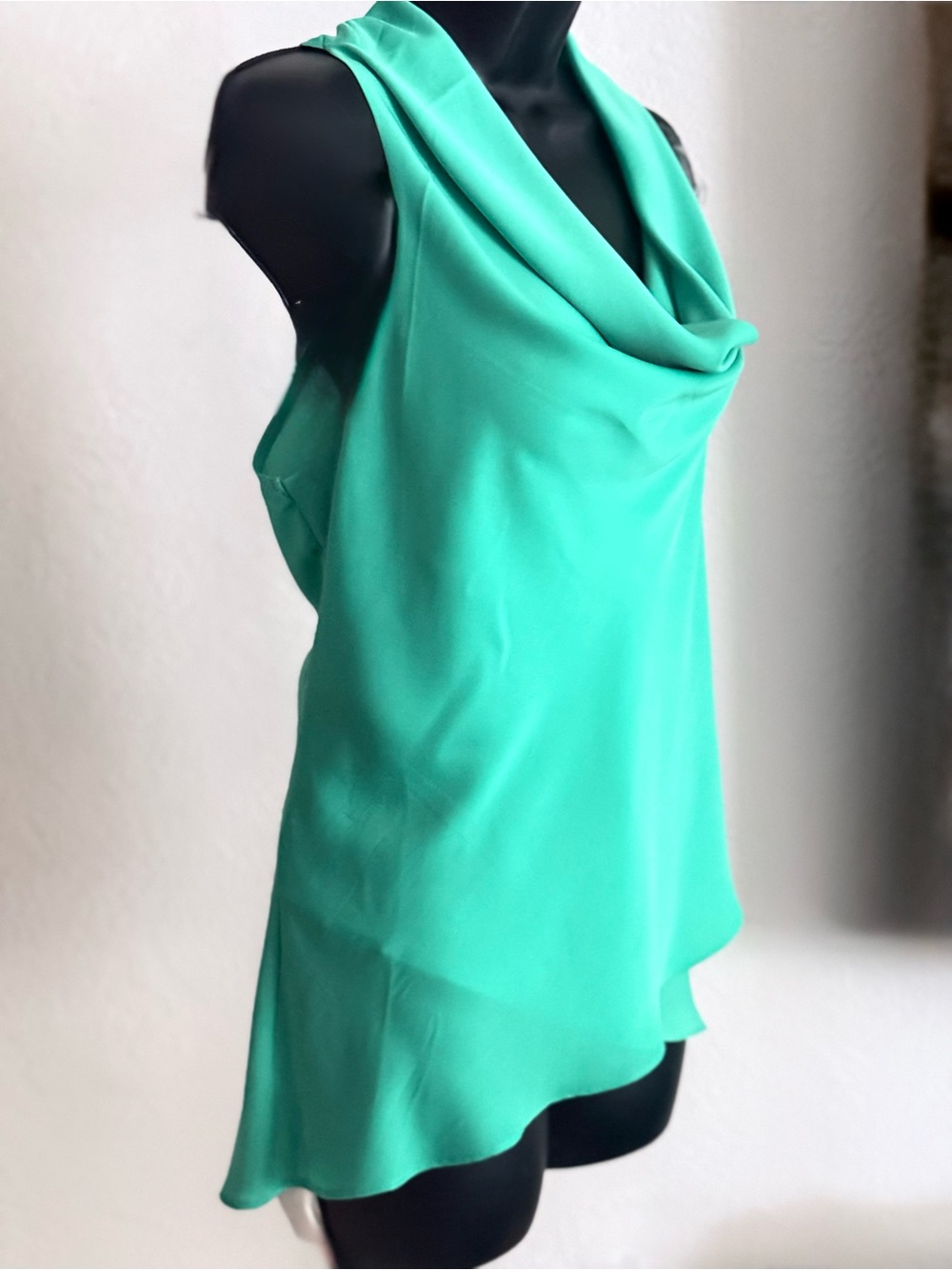 Sioni Teal‎ Cowl Neck Sleeveless Top Camisole Green M Workwear Silky